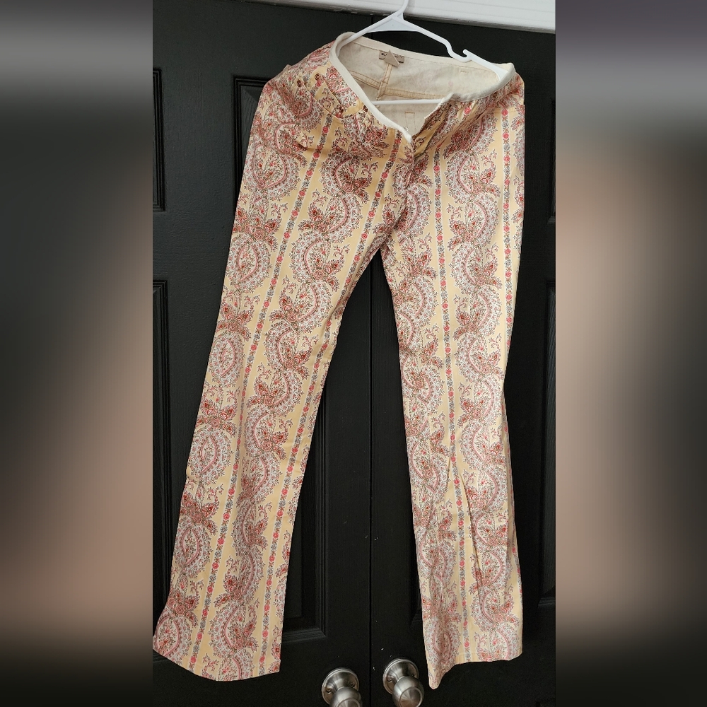 Elevenses Cream and Pink Paisley Pants